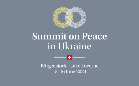 The logo of the Summit on Peace in Ukraine, Bürgenstock - Lake Lucerne, 15-16 June 2024.
