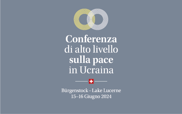Il logo della conferenza di alto livello sulla pace in Ucraina, Bürgenstock - Lake Lucerne, 15-16 Giugno 2024.