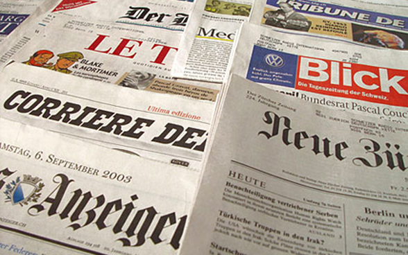 Jornais suíços nas 4 línguas oficiais