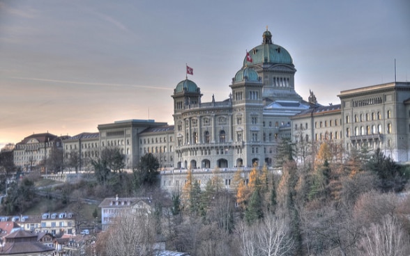 Aussensicht des Bundeshauses in Bern.