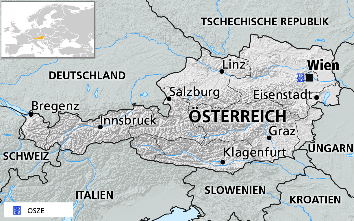 Karte von Österreich