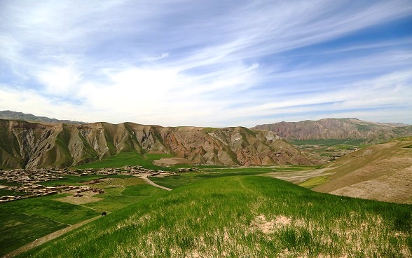 Gerdab village, where a section of the road was completed last year