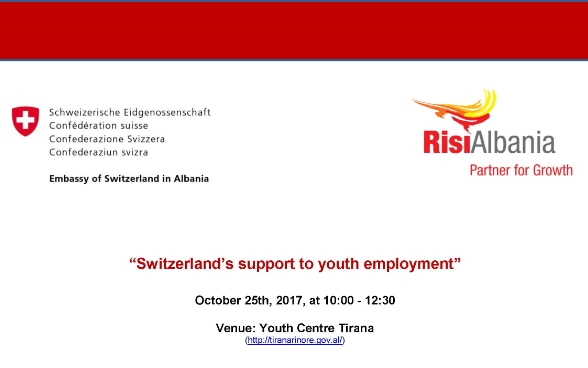 Invitation to the launching of RisiAlbania - a Swiss-funded youth employment project