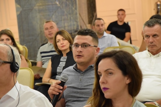 Municipal representatives during the launch of grant scheme on regional development. Tirana, 27.07.2021.