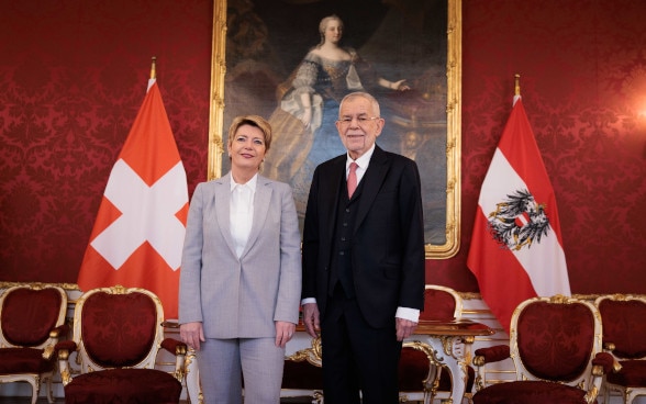 Bundespräsidentin Karin Keller-Sutter und Bundespräsident Alexander Van der Bellen