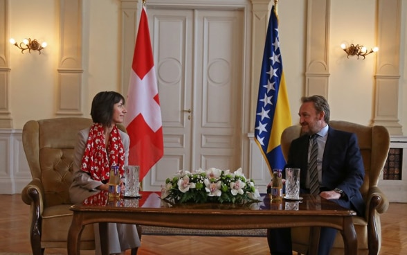 Swiss Ambassador to BiH Andrea Rauber Saxer with Chairman of the BiH Presidency Bakir Izetbegovic_Sept2016