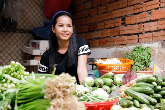 Market vendor in Phnom Penh