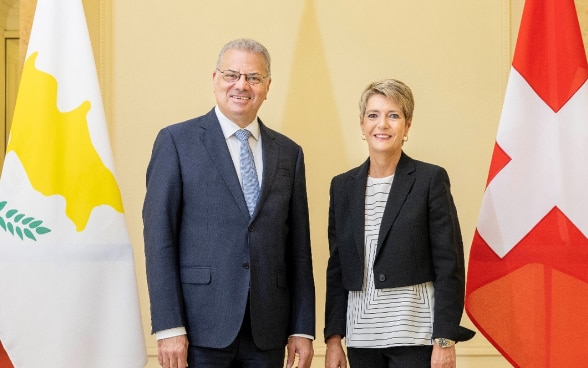 Minister of Interior Nicos Nouris and Federal Councilor Karin Keller-Sutter