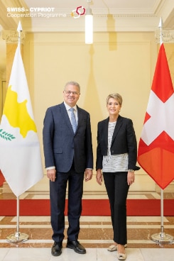 Federal Councilor Karin Keller-Sutter and Minister of Interior Nicos Nouris