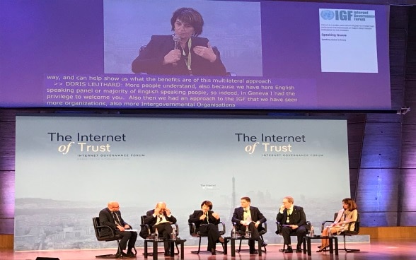 La Conseillère fédérale Doris Leuthard au Forum sur la gouvernance de l'internet à Paris