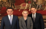 Pierre-Antoine Molina, Directeur général des étrangers en France (Ministère de l’Intérieur), Livia Leu (Ambassadrice de Suisse en France) et Mario Gattiker (Secrétaire d’État suisse aux migrations)