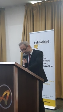 Mr. Matthias Feldmann giving remarks at the launching ceremony of SWAPP II and CORIP II in Accra