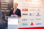 Ambassador Stefan Estermann welcoming the guests at the Soirée Suisse 2024.
