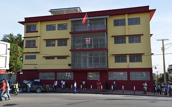 Le bâtiment du bureau de coopération Suisse à Port-au-Prince.