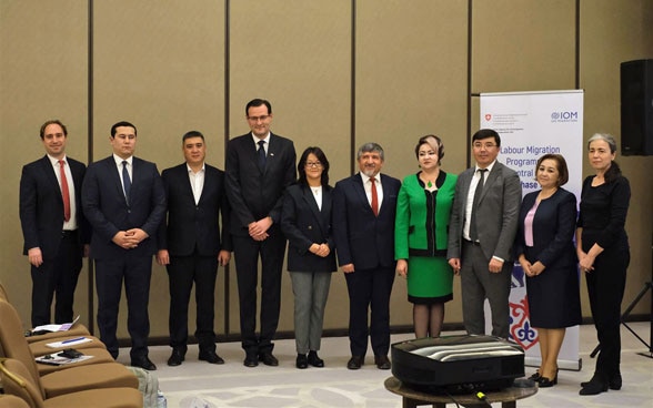 Swiss Ambassador with the delegations from Kazakhstan, Kyrgyzstan, Tajikistan and Uzbekistan.
