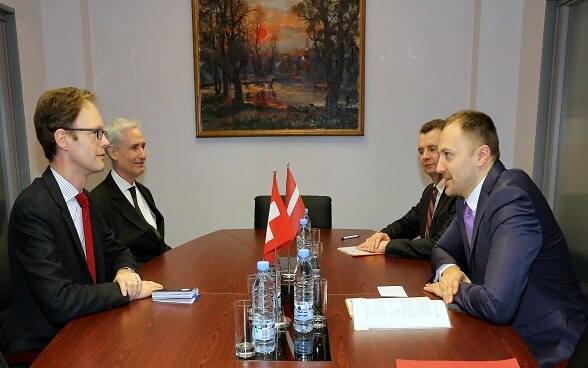 Minister of Interior of Latvia receive Ambassador Obolensky