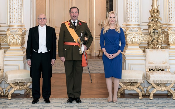 Überreichung des Beglaubigungsschreibens an S.K.H. Erbgrossherzog Guillaume am 7. Januar 2025. 