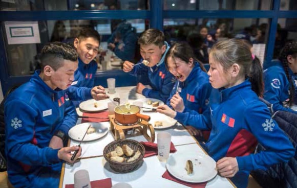 Mongolia youth ski team on training camp in Switzerland 
