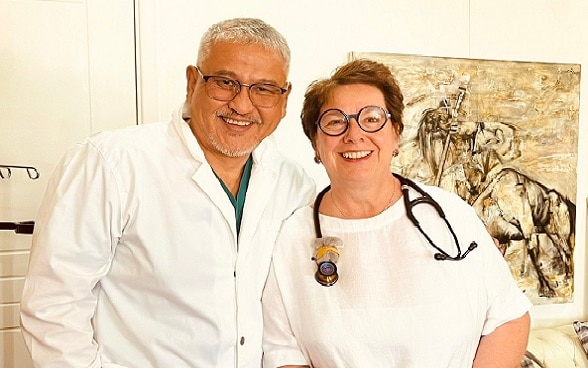 Dr. Boldsaikhan with Stefanie Burri, Head of Cooperation