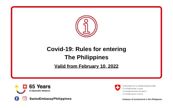  Covid-19: Rules for entry into the Philippines valid as of 10 February 2022 