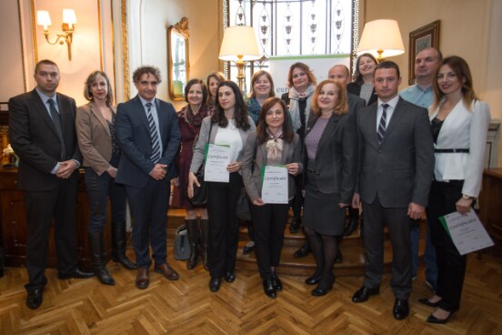 Representatives of cities and municipalities with the Swiss delegation and project team