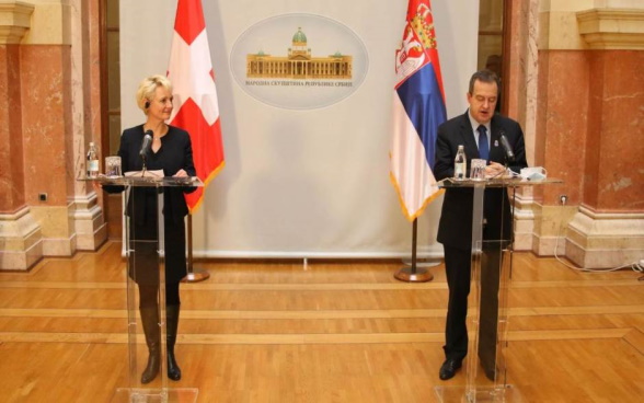 H.E. President Moret with the President of the National Assembly of the Republic of Serbia, H. E. Mr. Dacic 
