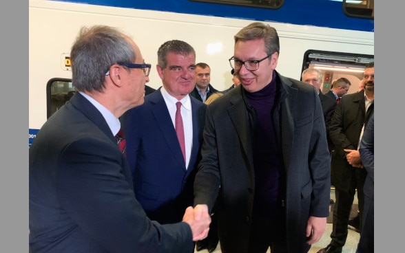 Ambasador Šmid sa predsednikom Vučićem i Peterom Špulerom