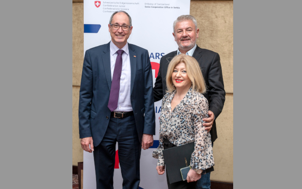 Swiss Ambassador with Embassy Economic Attaché  and Mr. Zeljko Davidovic from Stadler 