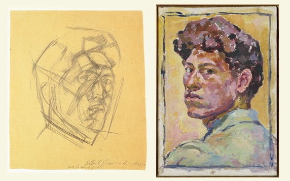 Alberto Giacometti, self protraits, 1923-4 and 1921, © The Estate of Alberto Giacometti (Fondation Giacometti, Paris and ADAGP, Paris) 2015