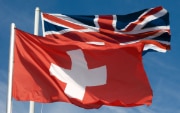 Flaggen der Schweiz und des Vereinigten Königreichs
