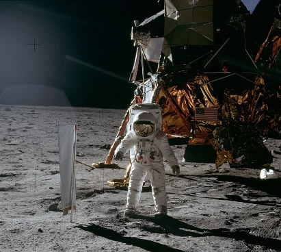 Buzz Aldrin on the moon