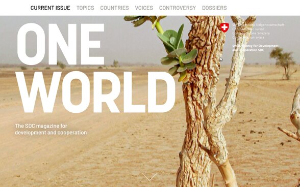 Screenshot of the new online platform of 'Eine Welt'/'Un seul monde'.