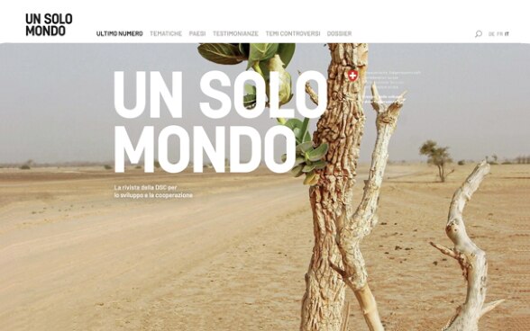 Screenshot della nuova piattaforma online di «Un solo mondo».