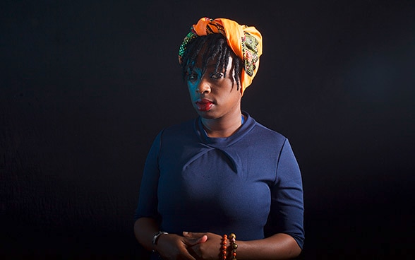 Primo piano di Wanjikũ Mwawuganga.