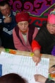 The local community discusses health priorities within their village.