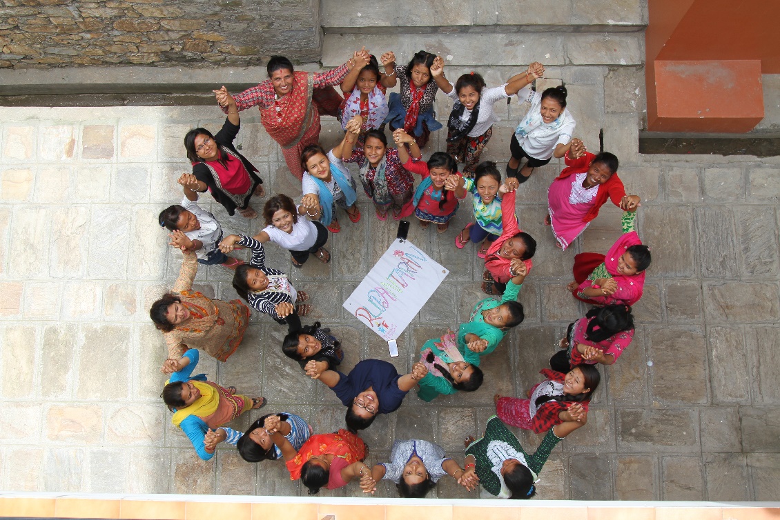 Group photo of the participants from above