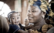 Smiling mother and child in Nigeria