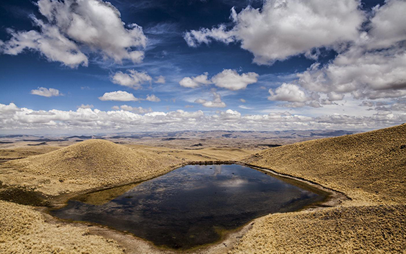 Ein Wasserreservat im peruanischen Hochland.