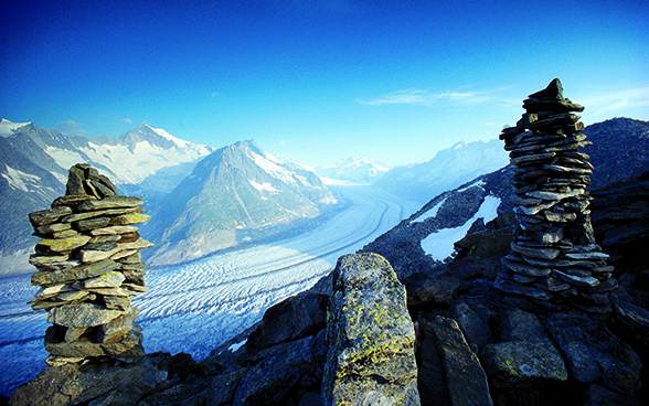 View over the Aletsch Glacier.
