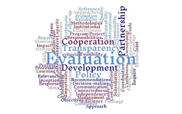 The word cloud represents the most important terms relating to the SDC’s impact measuring in different sizes.