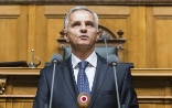 Federal Councillor Didier Burkhalter during his speech in front of the Uited Federal Assembly.