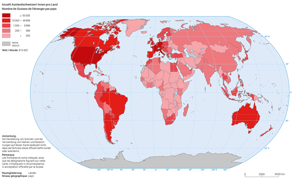 Auslandschweizer Welt im Jahr 2023.