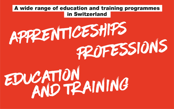 Logo: written in black and white: "Apprenticeships, Professions, Education and Training.”