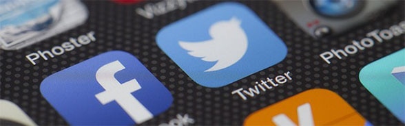 Symbole der verschiedenen Social Media Plattformen.
