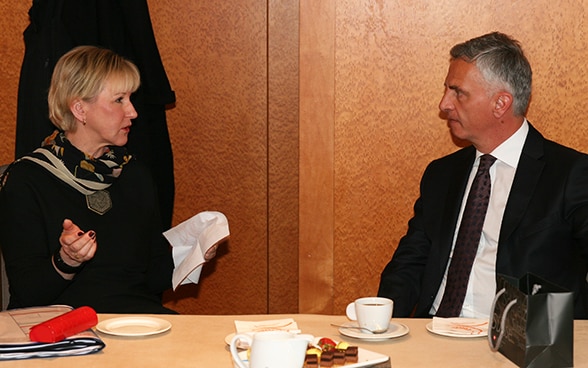 Federal Councillor Didier Burkhalter discussed bilateral issues with Sweden's Foreign Minister Margot Wallstrom.