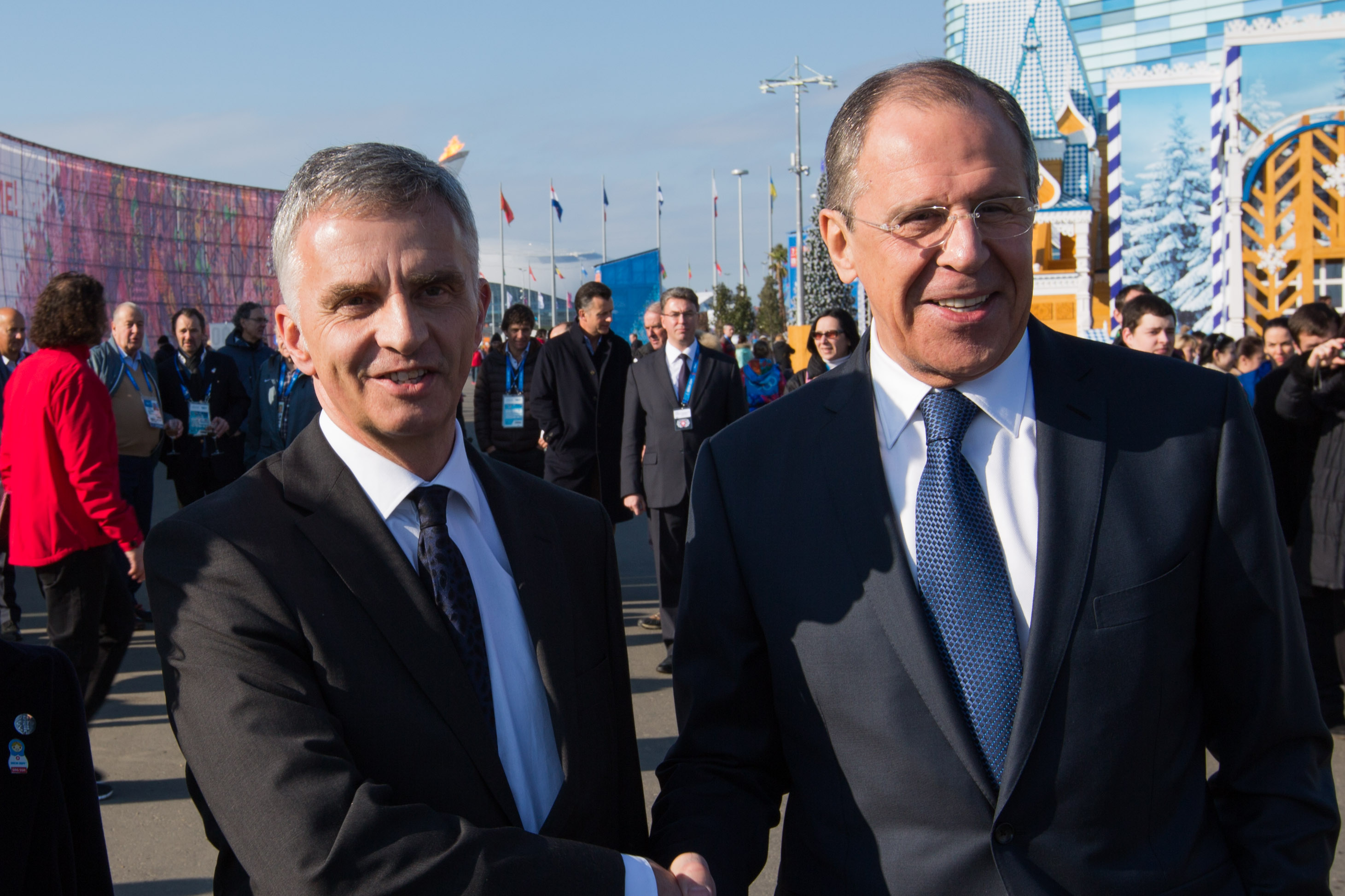 Didier Burkhalter with the Russian Foreign Minister Sergey Lavrov