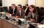 Yuri Dzhibladze, Thomas Greminger et Snježana Bokulić à la deuxième conférence régionale de la société civile à Vienne