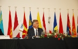 Bundespräsident Didier Burkhalter bei der Eröffnungsrede an der Konferenz zur Terrorismusbekämpfung