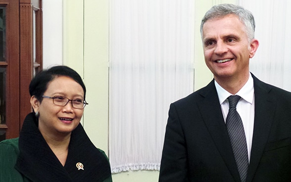 Didier Burkhalter and Retno Marsudi