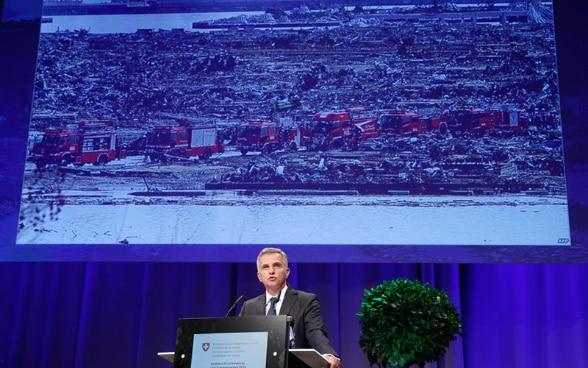 Rede von Bundesrat Didier Burkhalter anlässlich der Jahrestagung der Humanitären Hilfe des Bundes © Keystone